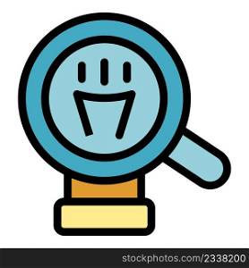 Magnifying idea icon. Outline magnifying idea vector icon color flat isolated. Magnifying idea icon color outline vector