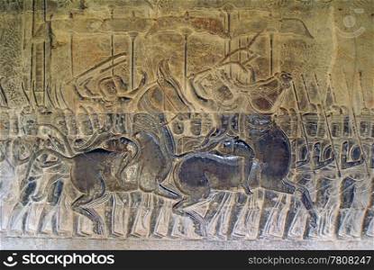 Mahabharata on the wall of Angkor wat, Cambodia