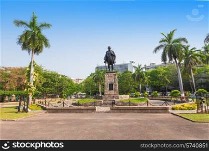 Mahatma Gahdhi statue in the center of Mumbai, India