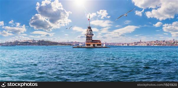 Maiden&rsquo;s Tower in Istanbul, famous sight of Turkey.. Maiden&rsquo;s Tower in Istanbul, famous sight of Turkey
