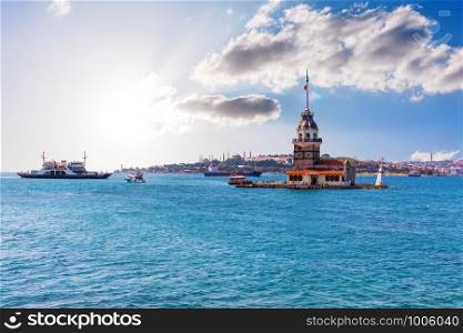 Maiden's Tower in the Marmara sea, Istanbul, Turkey.. Maiden's Tower in the Marmara sea, Istanbul, Turkey