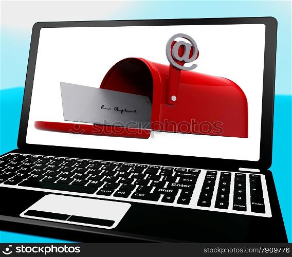 . Mail Box On Notebook Shows Email Inbox And New Messages