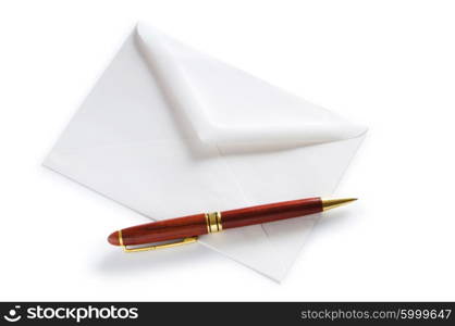 Mail concept with envelope isolated on the white