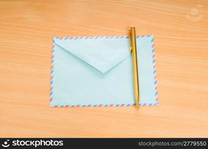 Mail concept with many envelopes on the table