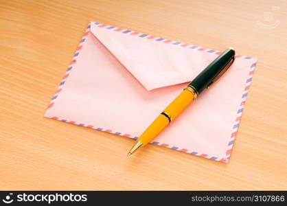 Mail concept with many envelopes on the table