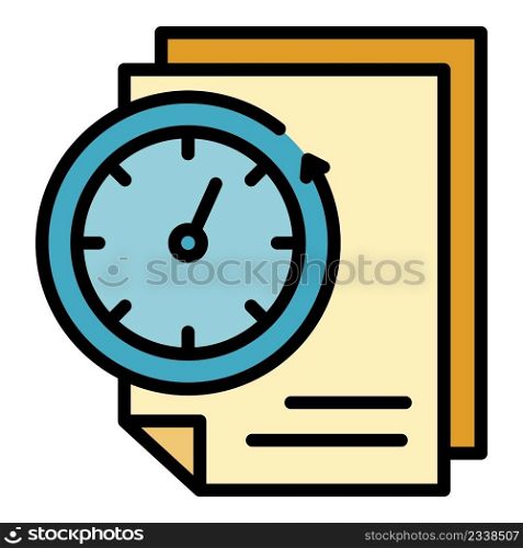 Mail fast time report icon. Outline mail fast time report vector icon color flat isolated. Mail fast time report icon color outline vector