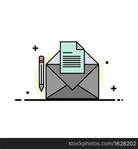 Mail, Message, Fax, Letter  Business Flat Line Filled Icon Vector Banner Template