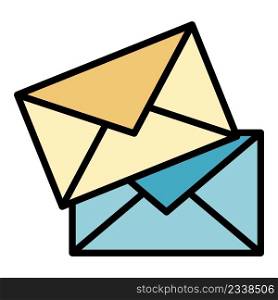 Mail report icon. Outline mail report vector icon color flat isolated. Mail report icon color outline vector