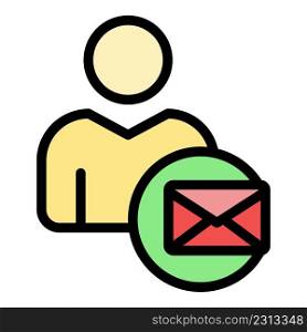 Mail request icon. Outline mail request vector icon color flat isolated. Mail request icon color outline vector