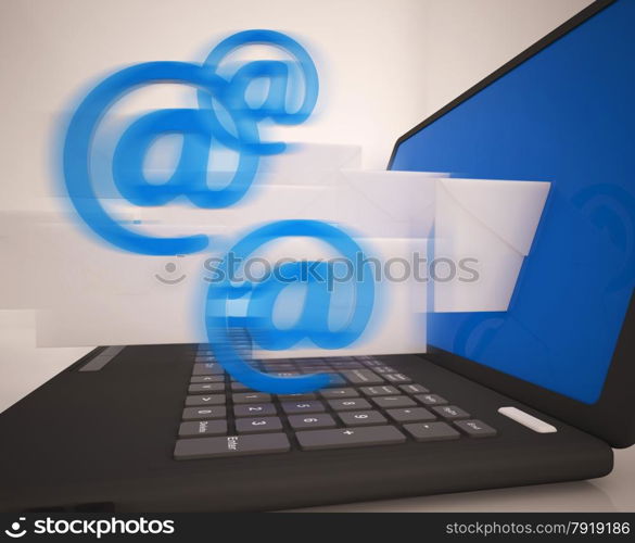 Mail Signs Leaving Laptop Shows Electronic Mails Or Correspondence