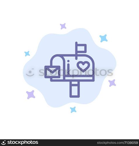 Mailbox, Mail, Love, Letter, Letterbox Blue Icon on Abstract Cloud Background