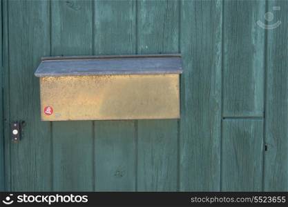Mailbox on a door, Kenora, Lake of The Woods, Ontario, Canada
