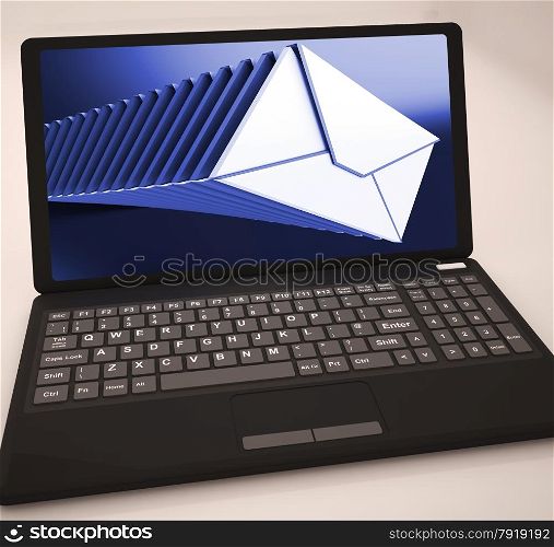 Mails List At Laptop Shows Ongoing Messages And Communication