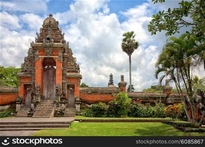 Main entrance gate to Taman Ayun Temple, Bali, Indonesia