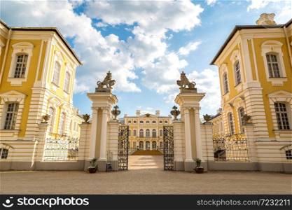 Main entrance of Rundale Palace in a beautiful summer day, Latvia