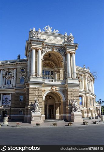 Main entrance of the Odessa National Academic Theatre of Opera and Ballet, Odessa, Ukraine