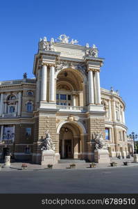 Main entrance of the Odessa National Academic Theatre of Opera and Ballet, Odessa, Ukraine
