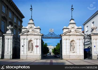 Main entrance to the Warsaw University in Poland