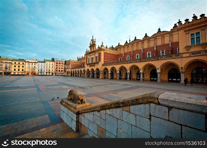 Main Square Cloth Hall in Cracow, Poland.