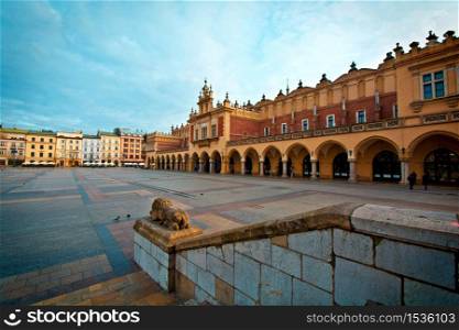 Main Square Cloth Hall in Cracow, Poland.