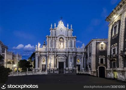 Main square of the city and cathedral of Catania