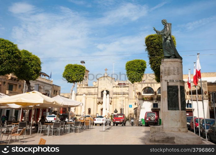Main square of Vicotria, Rabat, capital of Gozo island, Malta