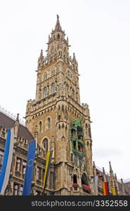 Main tower of the Munich city hall with Glockenspiel