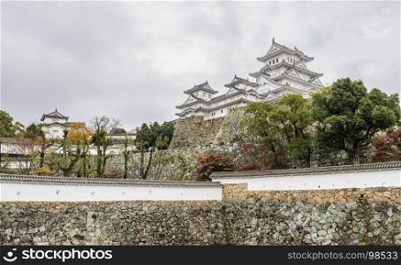 Mainkeep of the Himeji Castle (White Egret Castle or White Heron Castle) in Hyogo Prefecture, Japan. This is a UNESCO world heritage site.
