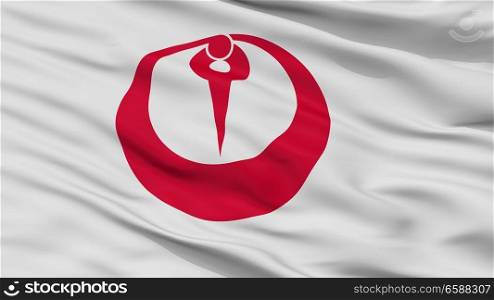 Maizuru City Flag, Country Japan, Kyoto Prefecture, Closeup View. Maizuru City Flag, Japan, Kyoto Prefecture, Closeup View