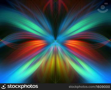 Majestic Colorful Floral fractal neon lights. Seamless pattern fine art gradient colorful twirl effect color texture. Abstract background from Twisted Light Fibers Effect Psychedelic wallpaper for web
