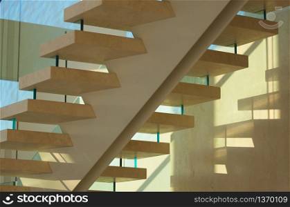 Majestic Marble Stairs and Glass Abstract