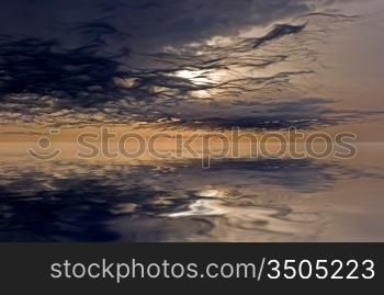 majestic sky over the water background photo