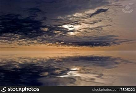 majestic sky over the water background photo