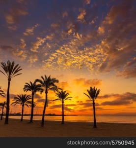 Majorca El Arenal sArenal beach sunset near Palma de Mallorca in Balearic Islands spain
