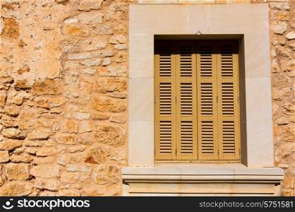 Majorca Santanyi village in Mallorca Balearic islands window shutters detail