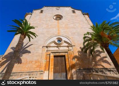 Majorca Santanyi village Sant Andreu church in Mallorca Balearic island