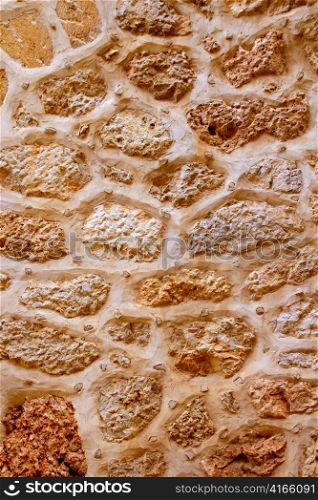 Majorca stone masonry wall vertical composition in balearic islands