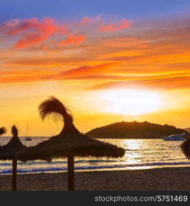 Majorca sunset in sant Elm near sa Dragonera at Mallorca Balearic islands of spain