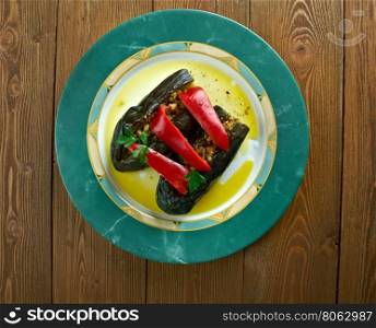 Makdous - oil cured eggplants. Levantine cuisine