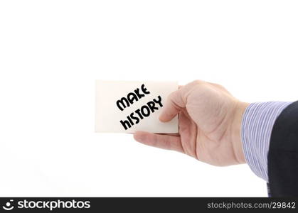 Make history text concept isolated over white background