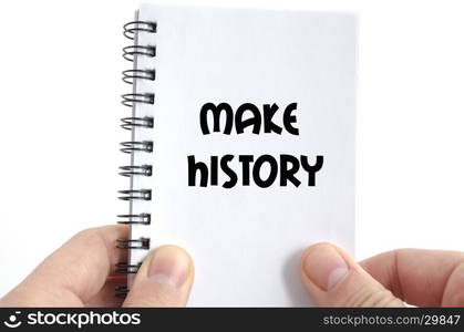 Make history text concept isolated over white background