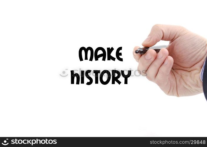Make history text concept isolated over white background