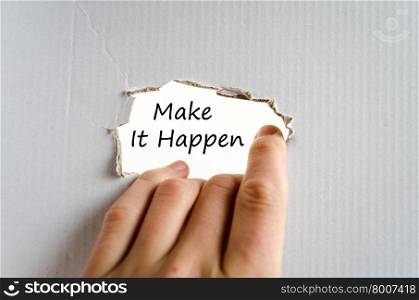 Make it happen text concept isolated over white background