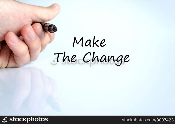 Make the change text concept isolated over white background