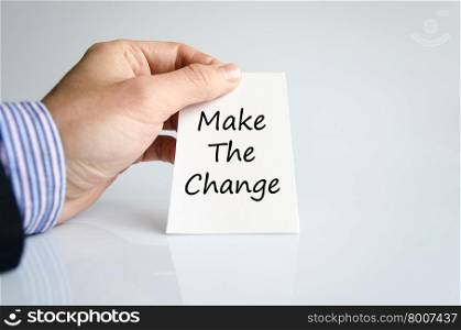 Make the change text concept isolated over white background