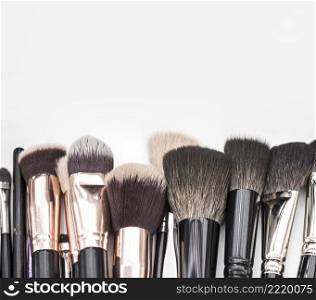 make up brushes plain background
