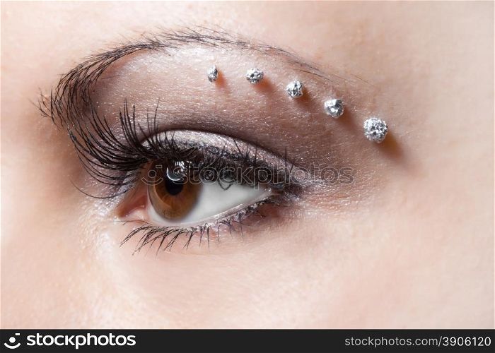 make-up on woman eye