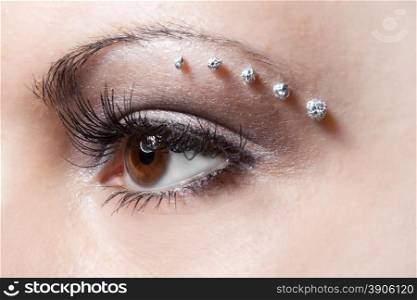 make-up on woman eye