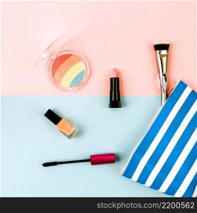 makeup bag with cosmetics