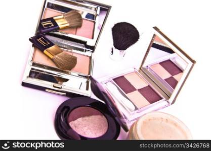 makeup collection. makeup collection on white background